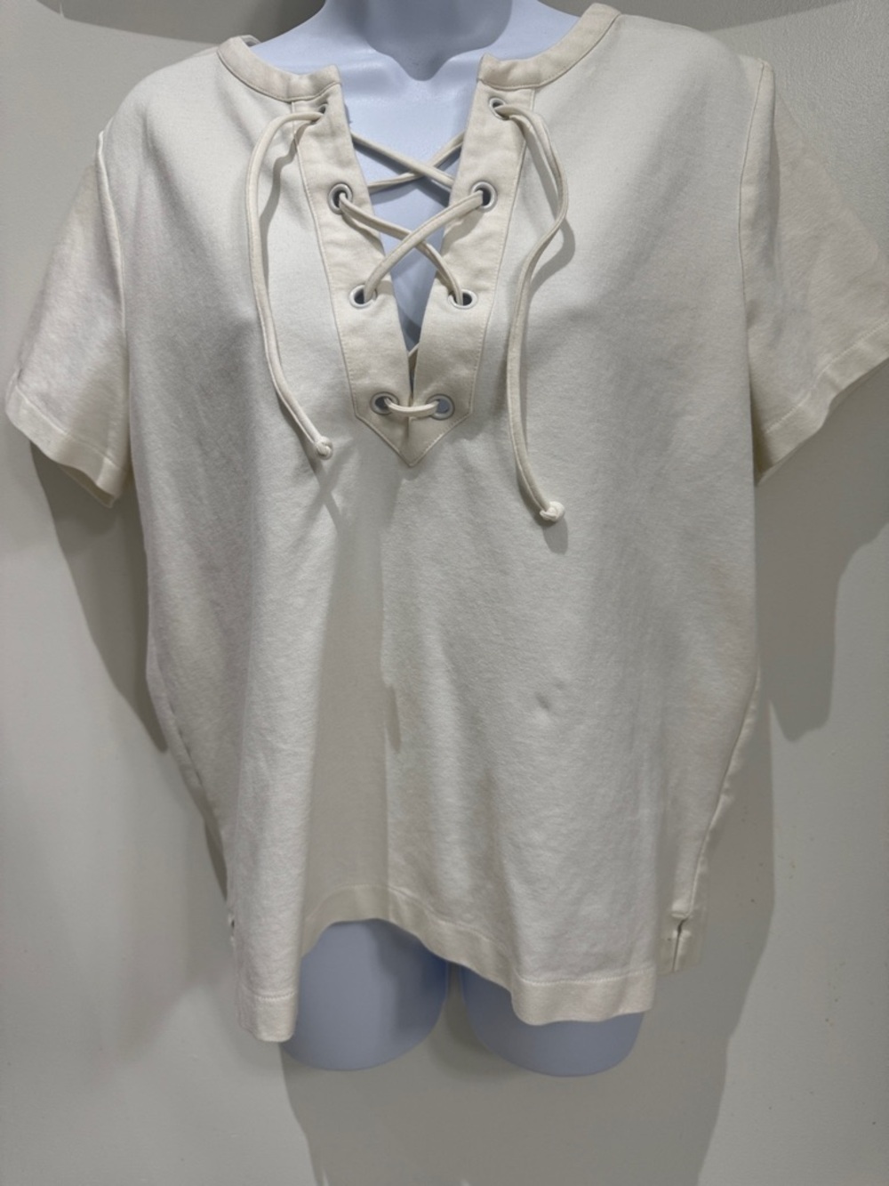 J Crew Lace-Up Cream Women's Top